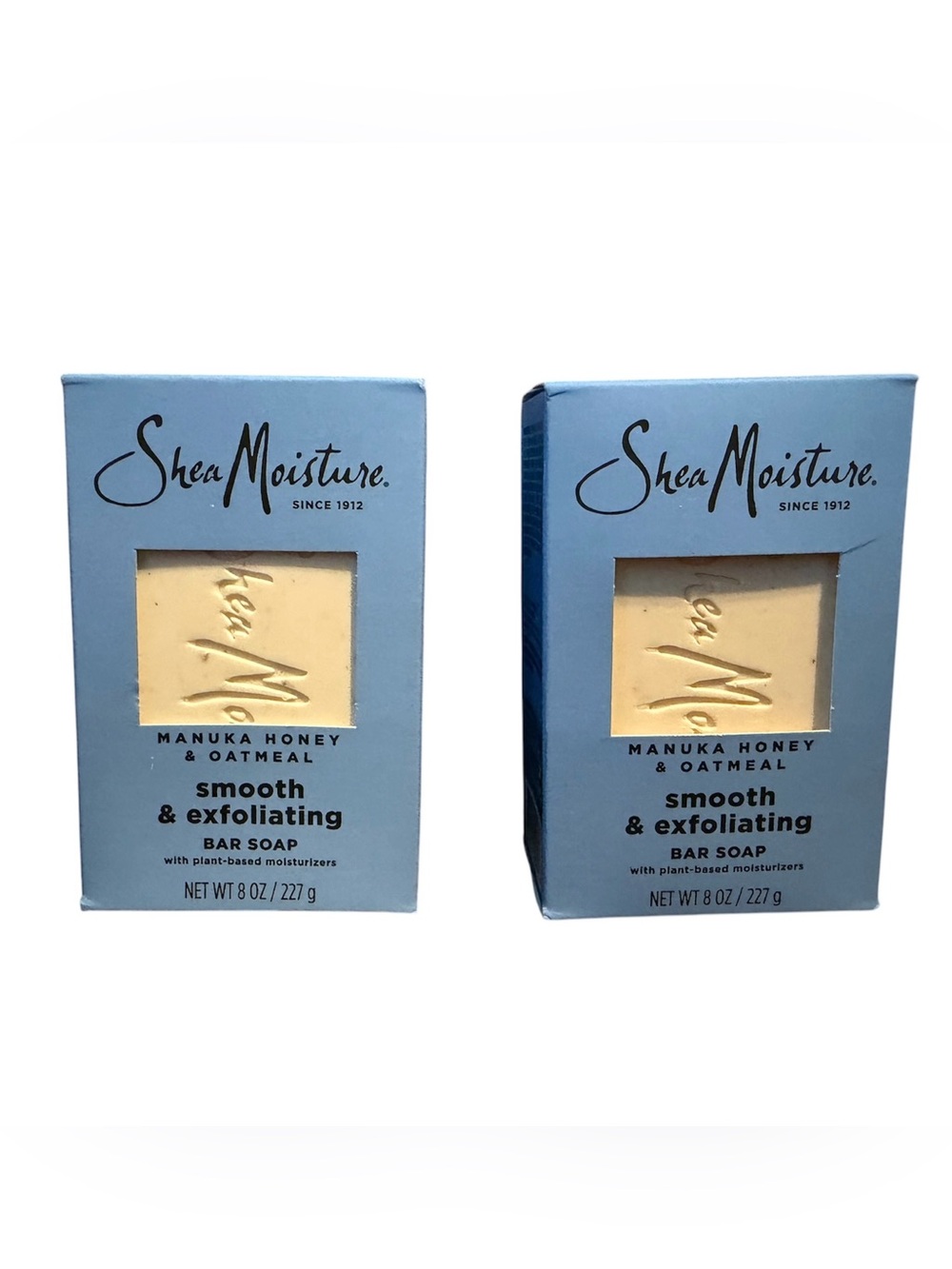 Shea Moisture Smooth & Exfoliating Bar Soap, Manuka Honey & Oatmeal, 8oz, 2 Each